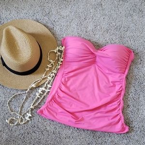 Anne Cole pink strapless tankini top